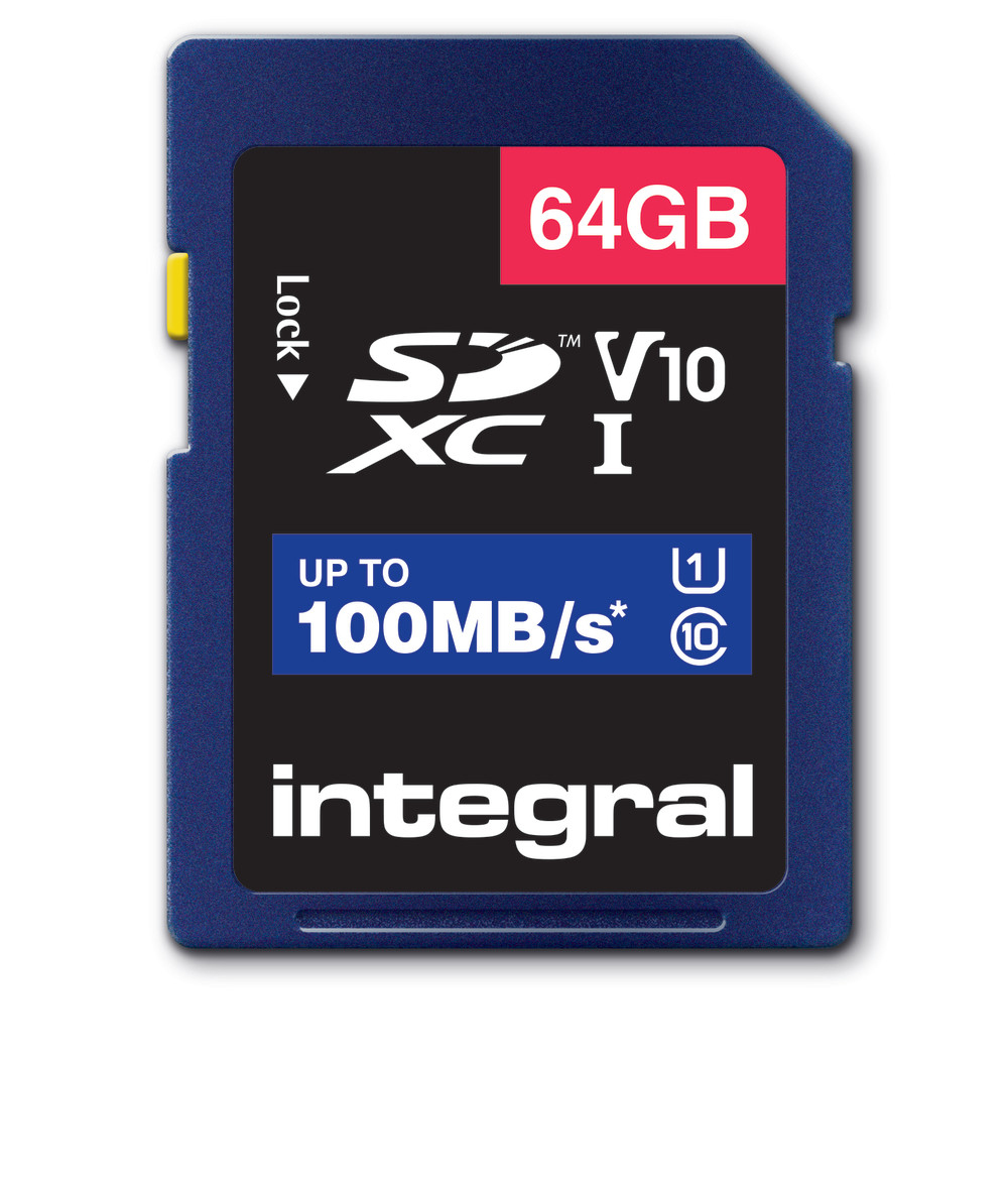 Integral 64GB HIGH SPEED SDHC/XC V10 100MB CLASS 10 UHS-I U1