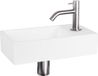 Differnz Solid lavabo – 36x18.5x9 cm – surface solide blanc – robinet incurvé chromé mat