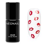 Neonail NÉONAIL UV Nagellak 7,2 ml - DON'T TALK. JUST KISS - Transparent Met Rode Kusjes - Groen