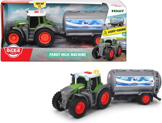 Dickie Fendt Milk Machine - Tractor - Battery Powered - Sound & Light - Ages 3+