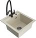 Mexen Vito granieten spoelbak 1-komerig met Duo keukenkraan, beige