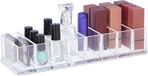 Merkloos Relaxdays Make-up Organizer - 8 Vakken - Transparant - Kunststof - 5x25,5x9 cm