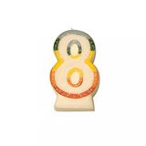 Verjaardagskaarsen Frosted Birthday Candles N.8 - 9cm White Wax - 24 Pieces