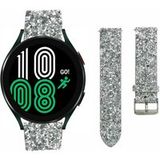 Strap-it Samsung Bracelet cuir scintillant Samsung Galaxy Watch 4 44mm (argent)