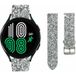 Strap-it Samsung Bracelet cuir scintillant Samsung Galaxy Watch 4 44mm (argent)
