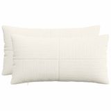 vidaXL Kussensloop 2 stuks ALMELO Crèmekleurig 40 x 80 cm corduroy