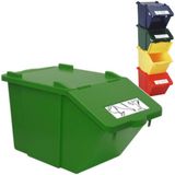 Meva - Poubelle de tri sélectif - Empilable - Vert - 45L