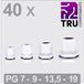 TRU COMPONENTS Wartel Polyamide Wit 40 stuk(s)