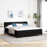 vidaXL Boxspring bed met hoofdeinde Zwart 180 x 200 cm Stof