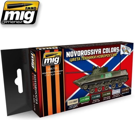 mig MIG-7126 Novorrosiya Kleuren Acryl Verf Set, Multicolor