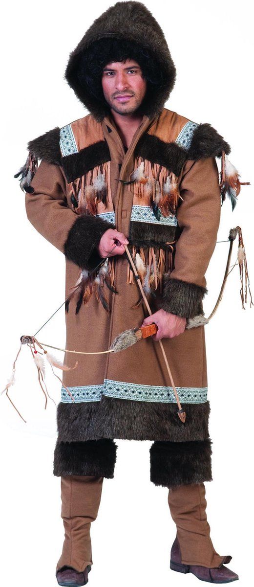 Vegaoo Eskimo-kostuum voor heren - bruin - polyester - 2021