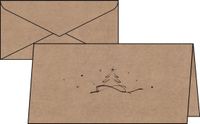Sigel Kerstkaarten incl. envelop Kerstboom kraftliner