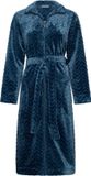 Pastunette - Badjas - Nordic Bloom - Fleece - Donkerblauw - Rits - Maat L