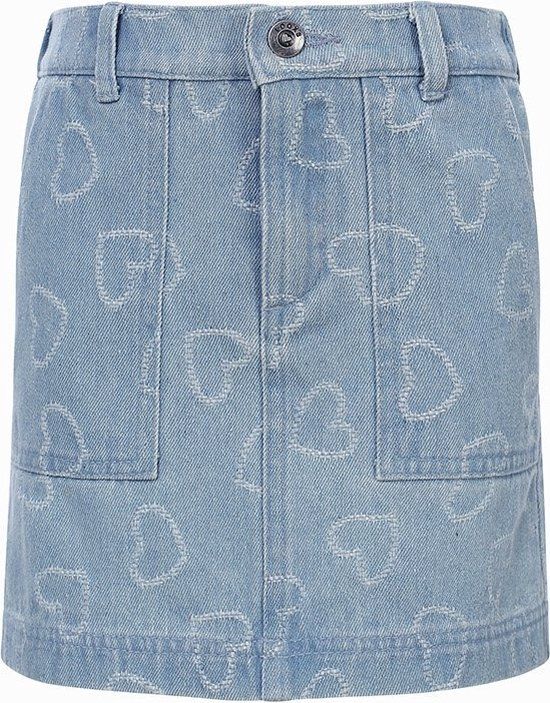 LOOXS Little Zomer jeans rok meisjes - Bleach blauw - Maat 98
