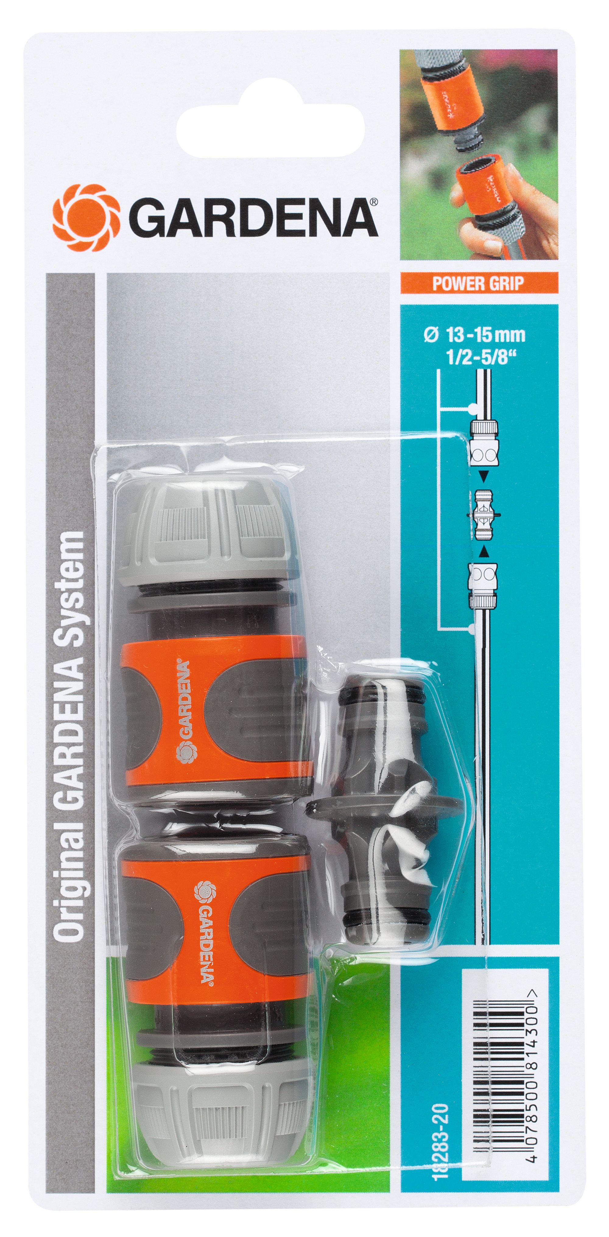 Gardena Slangkoppeling Set 13 mm (1/2") - Grijs/Oranje/Zilver
