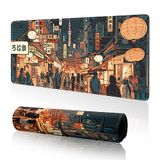Japanse anime gaming bureaumat, Kawaii toetsenbordmat, 31,5 x 11,8 cm, XL anime-muismatten, met antislip basis en gestikte rand