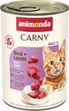 Animonda Carny Adult kattenvoer, natvoer voor volwassen katten, rund + lam, 6 x 400 g
