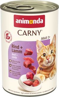 Animonda Carny Adult kattenvoer, natvoer voor volwassen katten, rund + lam, 6 x 400 g