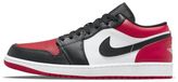 Nike Jordan 1 Low Bred Toe Unisex Volwassenen Leer Rubber Wit/Rood/Zwart Maat 45.5