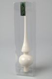 Kaemingk Decoris Kerst piek - wol wit - 26 cm - glas - glans - kerstboompiek - kerstversiering