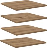 vidaXL Boekenplank, 4 stuks, eiken, 40 x 40 x 1,5 cm, van bewerkt hout