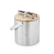 Lacor 65514 Nordic, ijsblokjeshouder, dubbelwandig, isolerend, 100% natuurlijk bamboedeksel en 18/10 roestvrijstalen klem, 14 cm, inhoud: 1,3 l, INOX