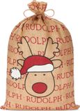 BRUBAKER Kerstzak Rudolph - 80 cm cadeauzak voor Kerstmis