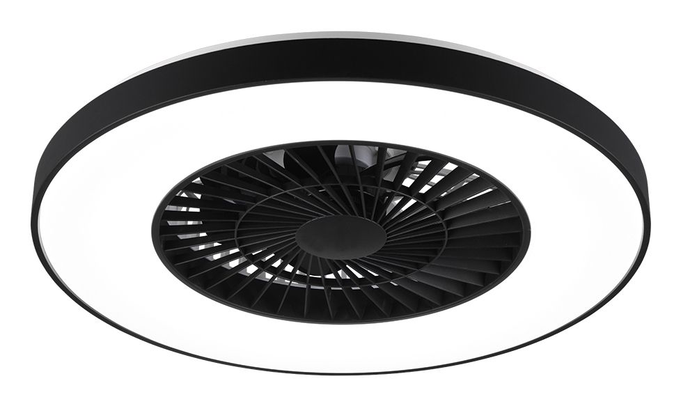 TRIO REALITY HALMSTAD - Zwart mat LED Ventilator met Afstandsbediening