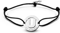 Key Moments 8KM-A00021 - Armband met stalen letter U en sleutel - one-size - zilverkleurig