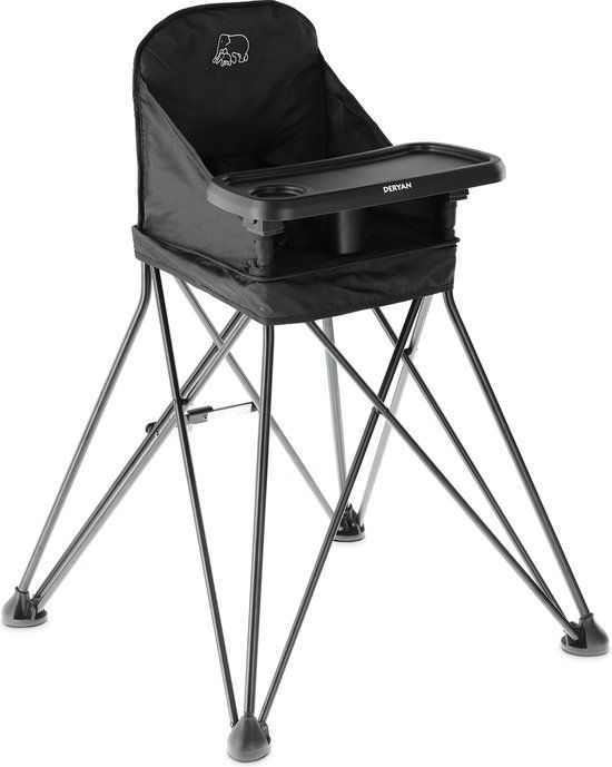 Deryan Pop 'N Sit - Opvouwbare kinderstoel - Zwart - 6 maanden tot 4 jaar