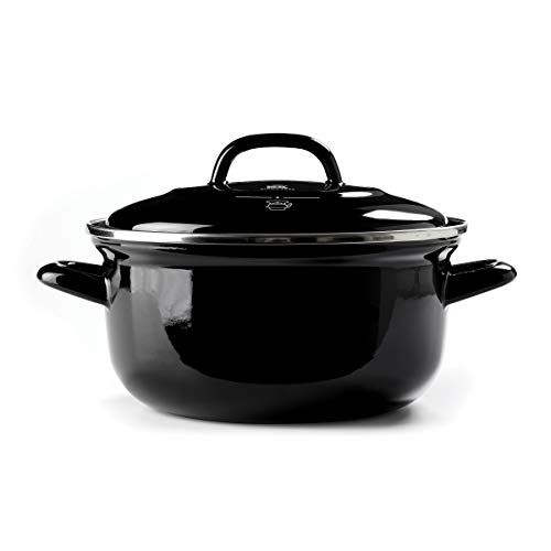 BK Indigo Ronde Geëmailleerde Braadpan met Deksel - 26 cm/5.2L, Donkerblauw