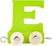 Small Foot Houten Lettertrein Groen - E - 12 stuks
