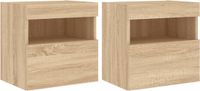 vidaXL Tv-wandmeubels met LED 2 st 40x30x40 cm sonoma eikenkleurig