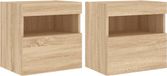 vidaXL Tv-wandmeubels met LED 2 st 40x30x40 cm sonoma eikenkleurig