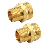 GESHATEN 3/4" GHT Mannelijke x 1/2" NPT Mannelijke Connector, Messing Tuinslangfitting, Adapter, 2 Stuks