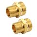 GESHATEN 3/4" GHT Mannelijke x 1/2" NPT Mannelijke Connector, Messing Tuinslangfitting, Adapter, 2 Stuks