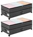 2 boîtes de rangement sous le lit, 78 litres, avec cadre en métal et roulettes