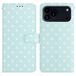 Apple Étui portefeuille pour iPhone 17 Pro/18 Pro à motifs de pois - Bleu