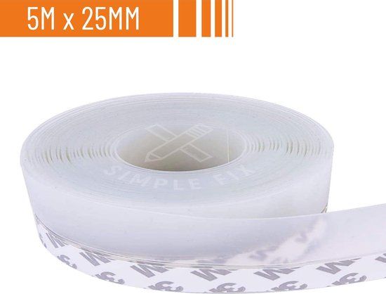 Simple Fix Tochtstrip Deuren - 5m x 2,5cm - Transparant