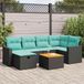 Maison Exclusive - Ensemble de meubles de jardin 7 pièces avec canapé et coussins, noir, en polyrotin