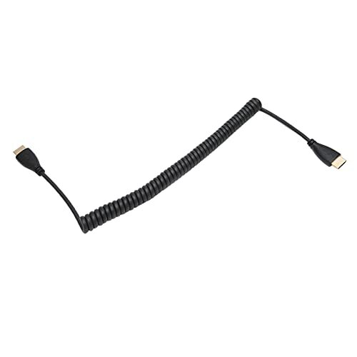 needlid High-definition multimedia-interfacekabel, mannelijk naar mannelijk veerdraad spiraal stereo I-vormig voor monitor voor tv set-top box voor projector