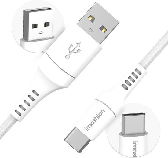 iMoshion USB-C naar USB-A Kabel - 1 meter - Wit
