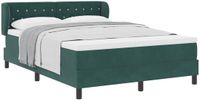 vidaXL Boxspring Bed met Hoofdeinde Donkergroen 140 x 190 cm Fluweel