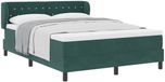 vidaXL Boxspringbed met hoofdeinde donkergroen 140 x 190 cm fluweel