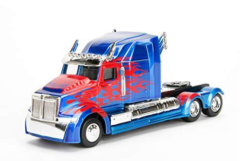 Jada Toys Transformers T5 Optimus Prime, Western Star 5700 Ex Phantom, speelgoedauto uit Die-cast, schaal 1:32, blauw/rood