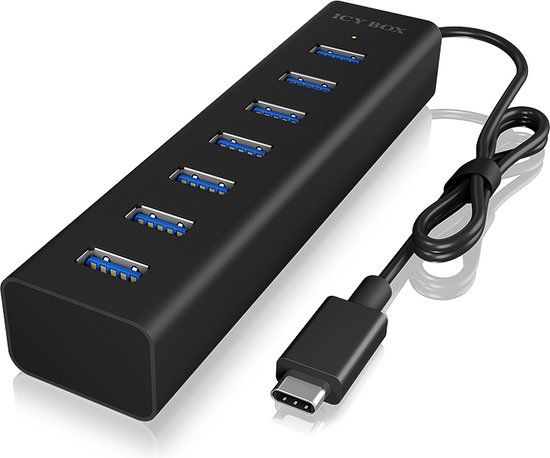 ICY BOX IB-HUB1700-C3 USB-C Multiport Hub - 7 poorten - Zwart