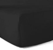 Hoeslaken, Icecat Hoeslaken, 100% katoen, 57 draden/cm², 140 x 190 cm, spanhoogte 30 cm, zwart