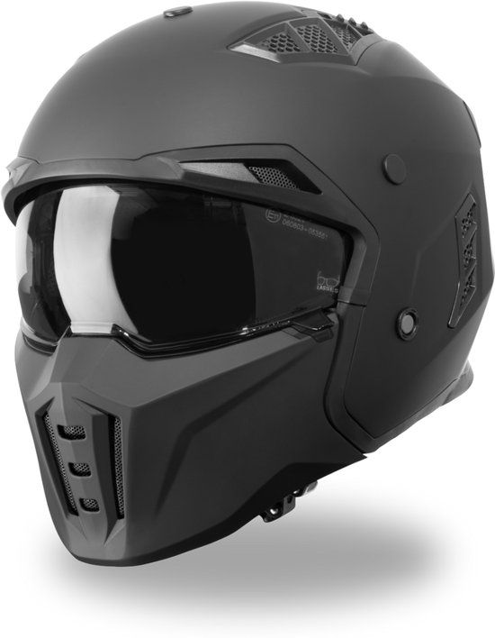 VINZ Helmets VINZ Shuto Jethelm met Zonnevizier | Mat Zwart - XL