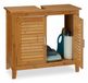 Relaxdays Lamell Bamboo Bathroom Vanity Cabinet - 67cm - Light Brown