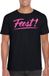 Bellatio Decorations T-shirt voor heren - Zwart/Roze Glitter - Maat M